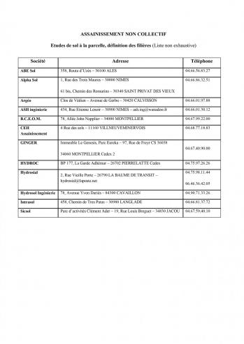 Liste prestataires