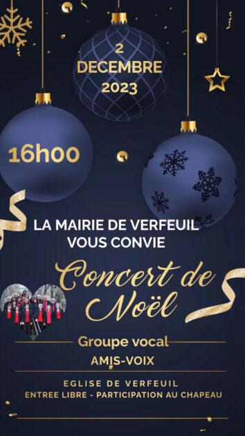 Affiche verfeuil concert 2 decembre 2023